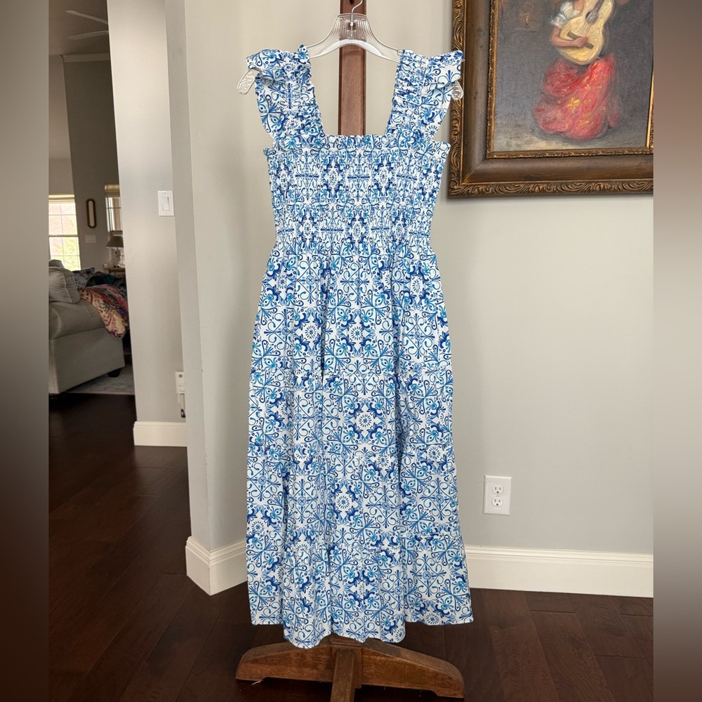Hill House Ellie Nap Dress in Blue Mosaic - Picture 5 of 16